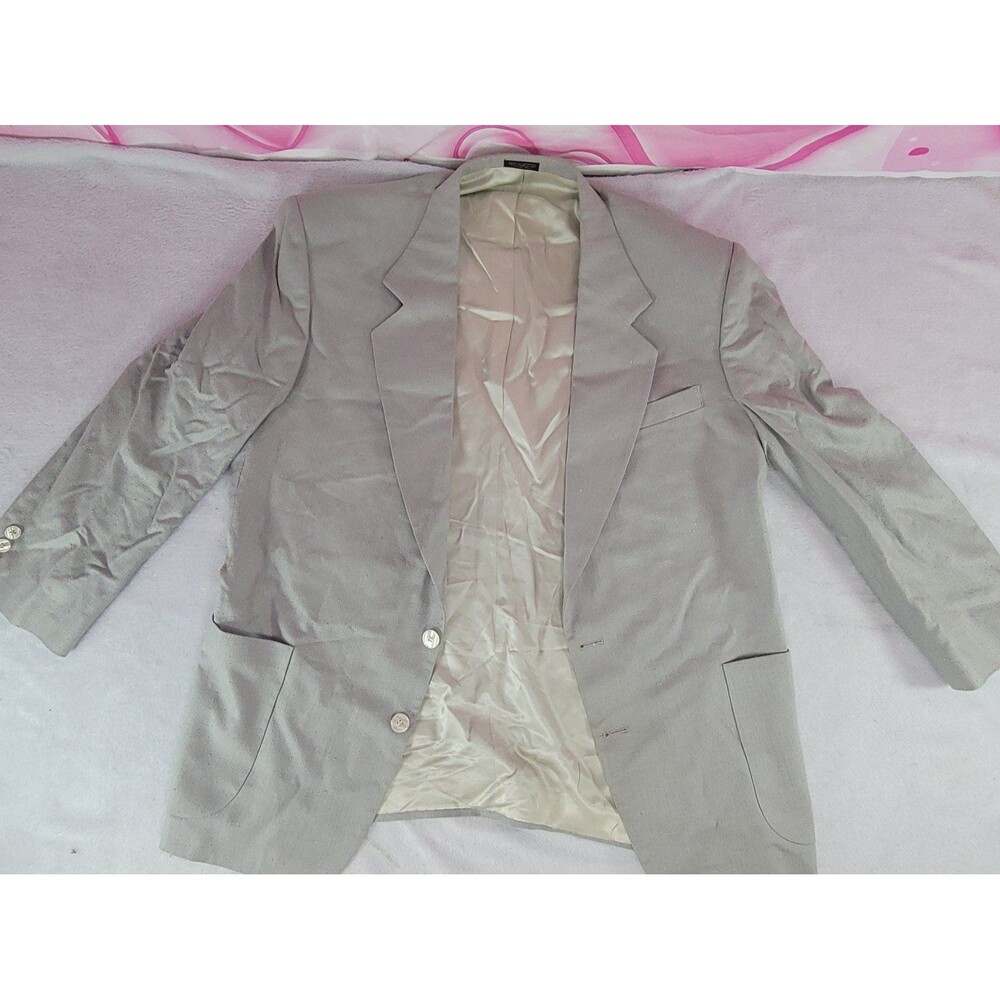 Oscar De La Renta Studio Blazer Mens Gray Two Button Coat Jacket Size Large